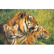 Pintura al óleo animal del tigre